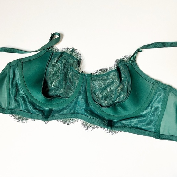 Victoria’s Secret Dream Angels Push-up Without Padding Bra 36D green lace sheer - Picture 4 of 9